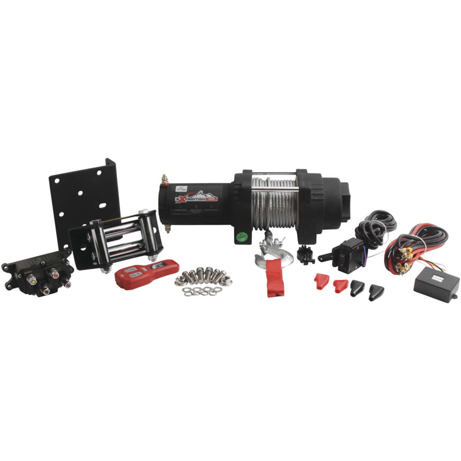 All Balls Expedition Winch 3500LB 4-Bolt Steel Cable with Roller Fairlead 431-01023_984103