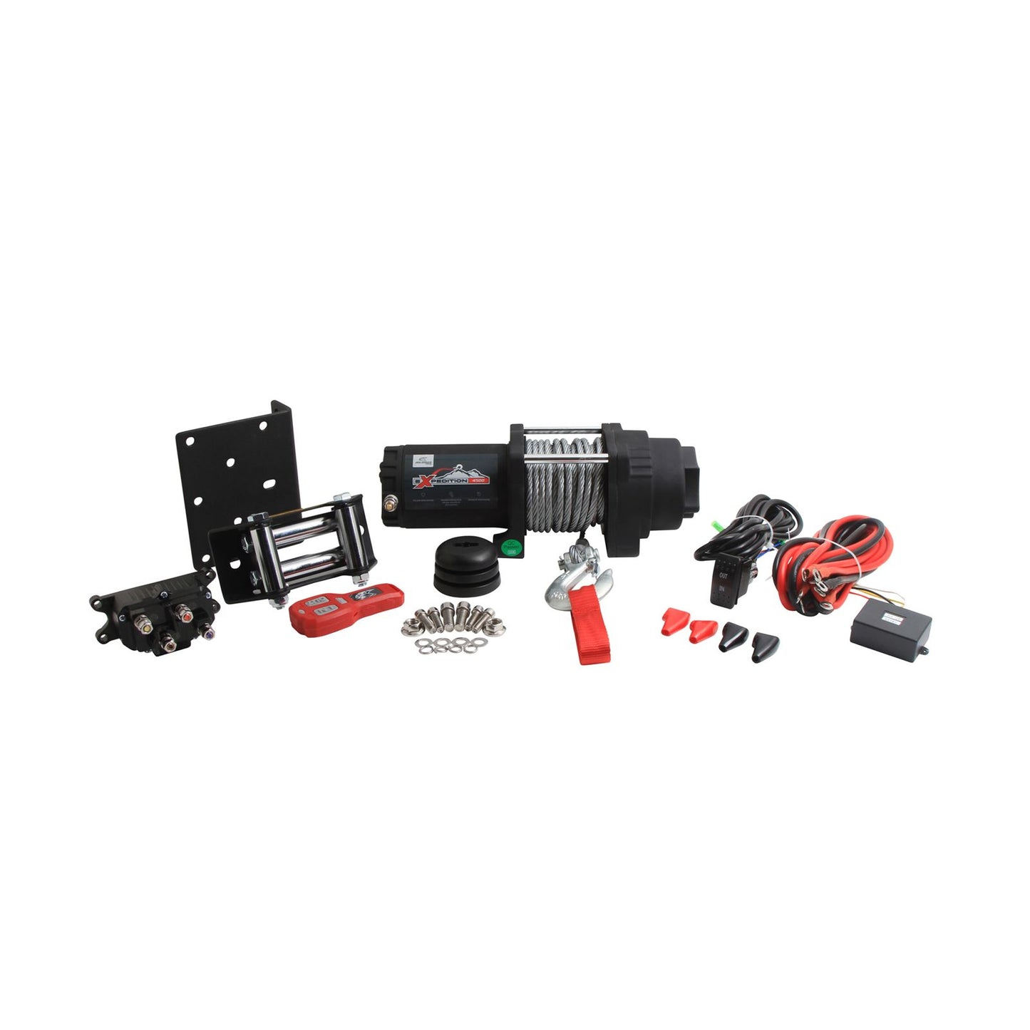 All Balls Expedition Winch 4500LB 4-Bolt Steel Cable with Roller Fairlead 431-01025_882742