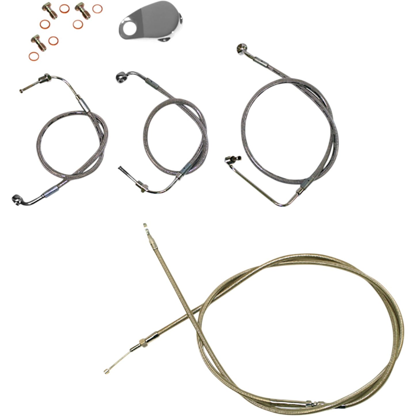 LA Choppers Cable/Brake Line Kit  - Mini Ape Hanger - Stainless Steel [MPN: LA-8154KT-08]_1055100