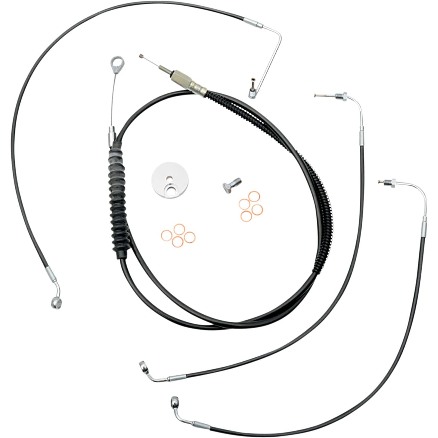 LA Choppers Cable/Brake Line Kit - 18" - 20" Ape Hanger - Black Vinyl [MPN: LA-8154KT-19B]_1055110