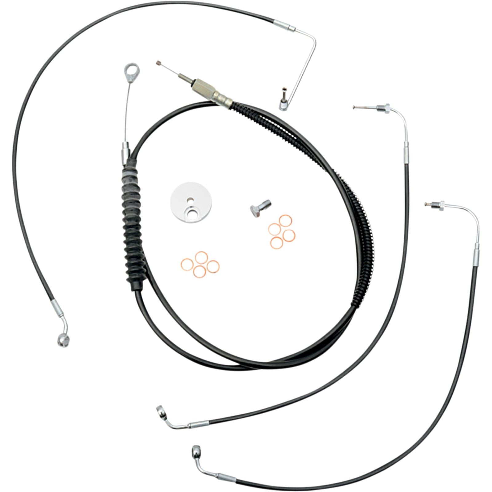 LA Choppers Cable/Brake Line Kit - 18" - 20" Ape Hanger - Black Vinyl [MPN: LA-8154KT-19B]_1055110