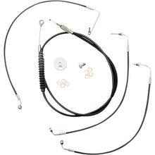 LA Choppers Cable/Brake Line Kit - 18" - 20" Ape Hanger - Black Vinyl [MPN: LA-8154KT-19B]_1055110