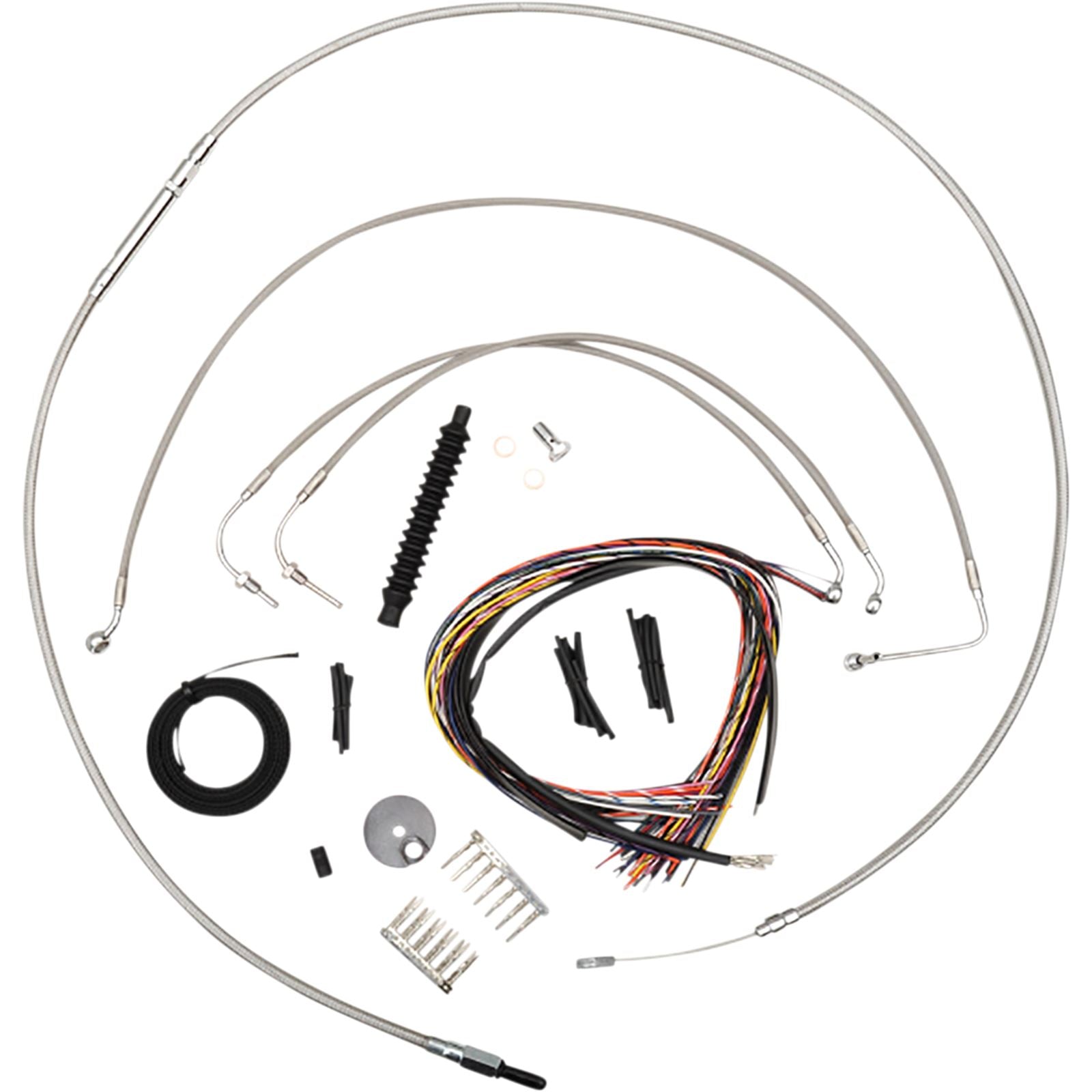 LA Choppers Cable/Brake Line Kit - Complete - 15" - 17" Ape Hanger - Stainless [MPN: LA-8154KT2-16]_1055117