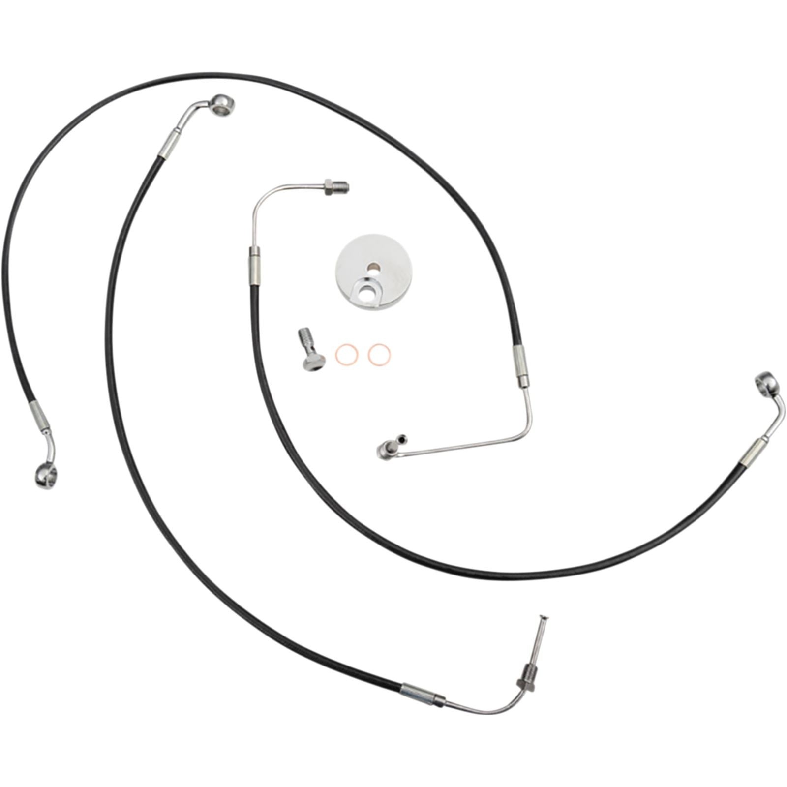 LA Choppers Brake Line - 18" - 20" Ape Hanger Handlebars - Black [MPN: LA-8154B19B]_1090931