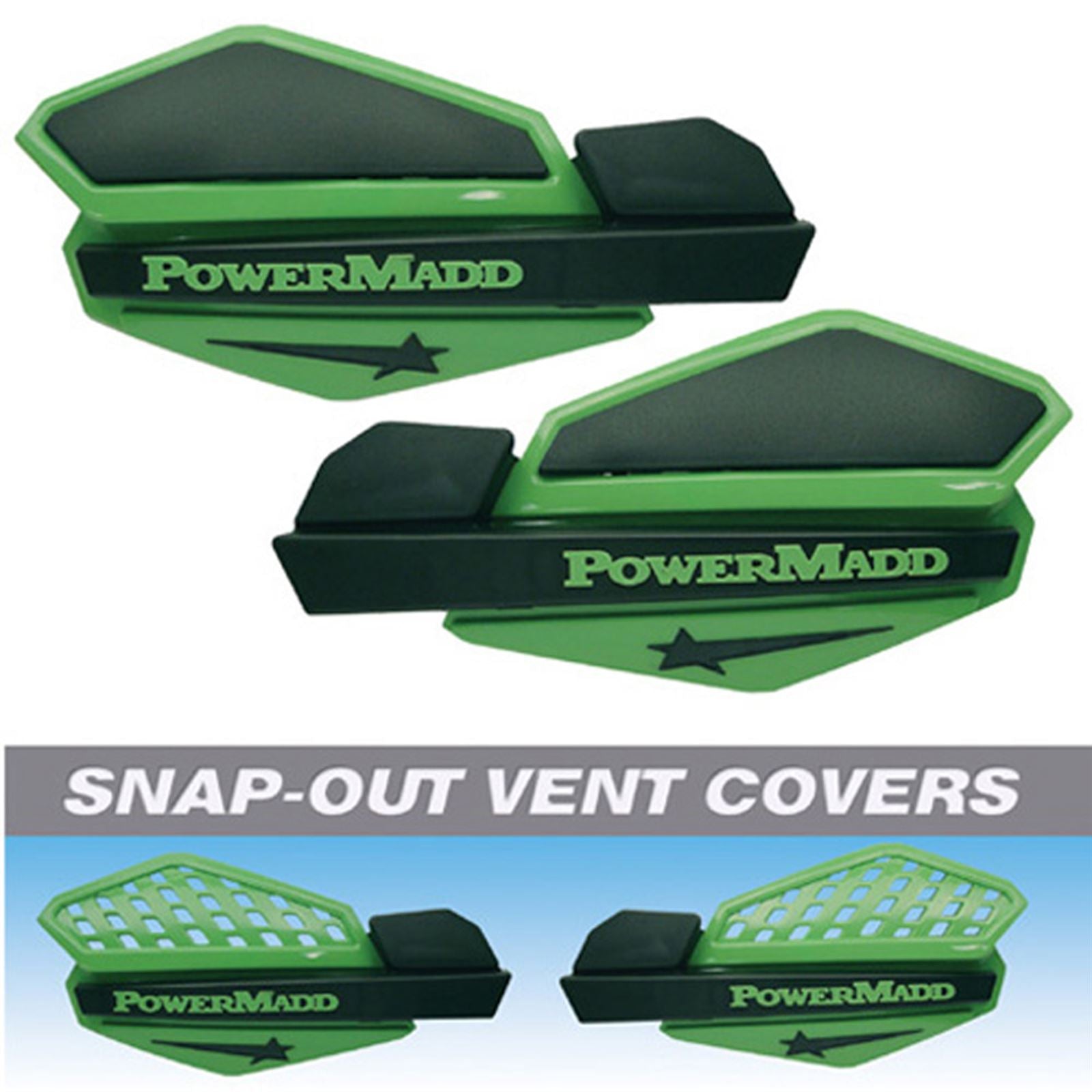 Powermadd Star Series Handguards - Green/Black 34203_590822