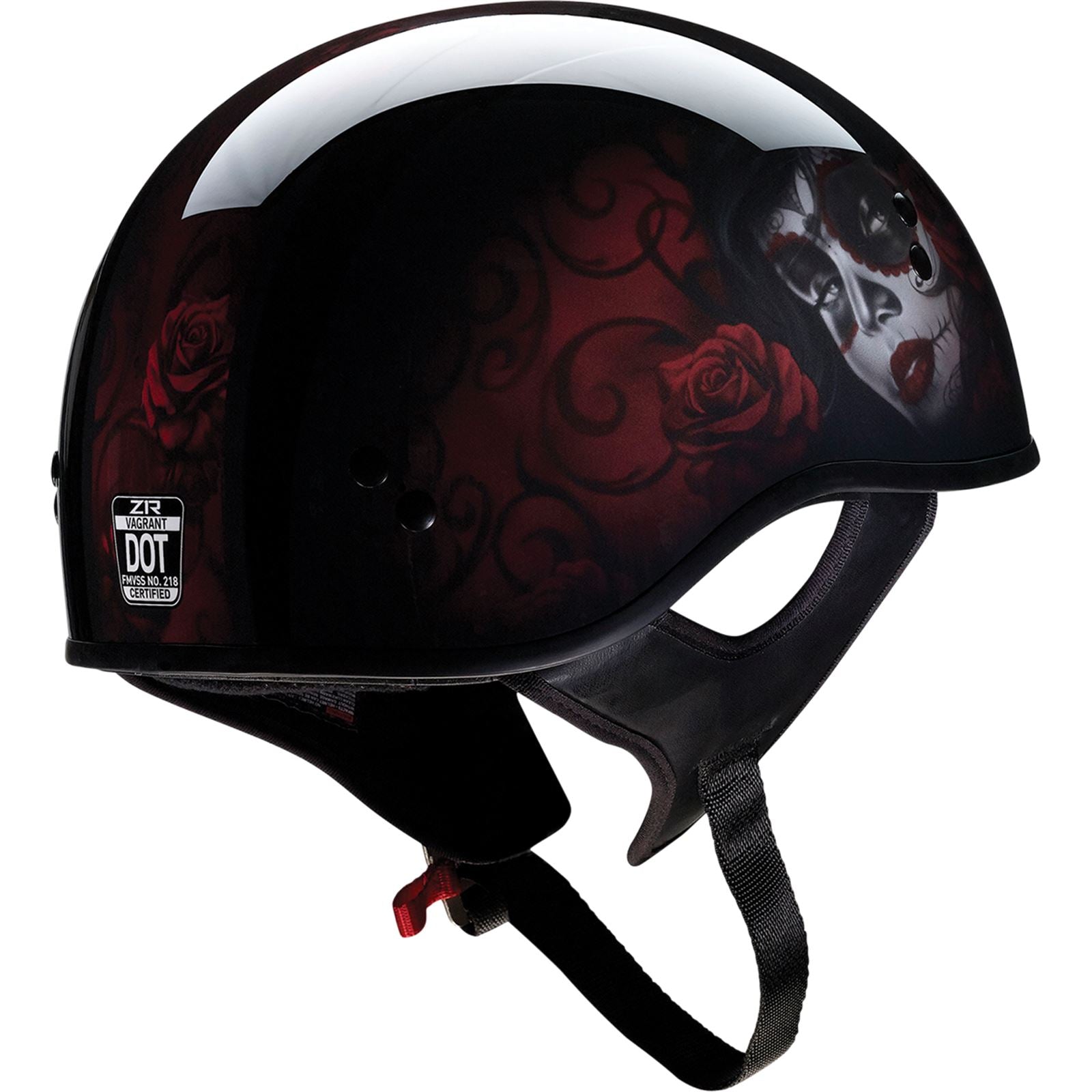 Z1R Vagrant Helmet - Red Catrina - Black/Red - Large 0103-1316_1016383