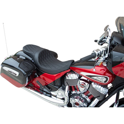 Drag Specialties Low Touring Seat - Double Diamond - Black - Vinyl 0810-2258_1011697