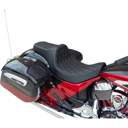 Drag Specialties Predator III Seat - Double Diamond - Black - Vinyl 0810-2262_1018366