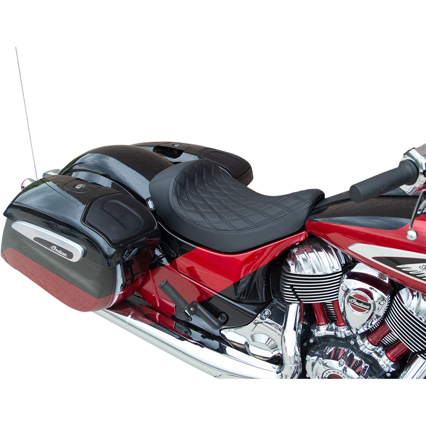 Drag Specialties Solo Seat - Double Diamond - Black - Chief 0810-2267_1018373