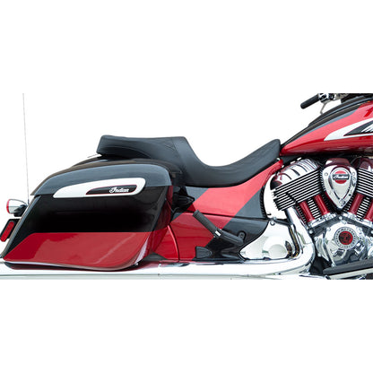 Drag Specialties Low Profile Touring Seat - Double Diamond - Black - Vinyl 0810-2273_1011706