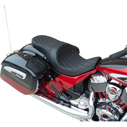Drag Specialties Low Profile Touring Seat - Double Diamond - Black - Vinyl 0810-2273_1011707