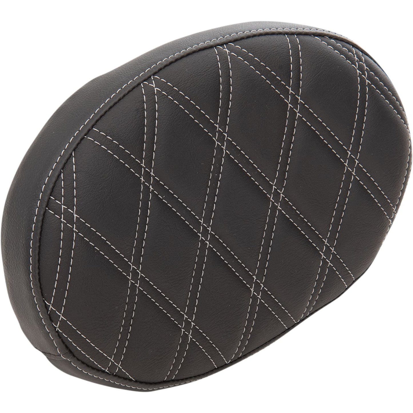 Drag Specialties Backrest Pad - Oval - Double Diamond - Silver Thread 0822-0429_1011674
