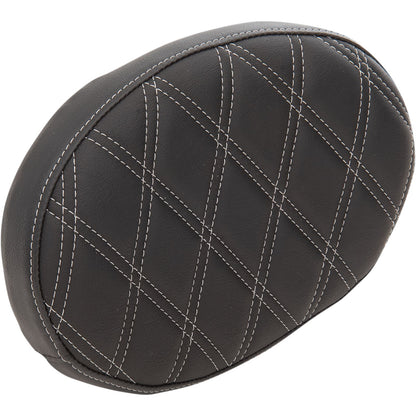 Drag Specialties Backrest Pad - Oval - Double Diamond - Silver Thread 0822-0429_1011674