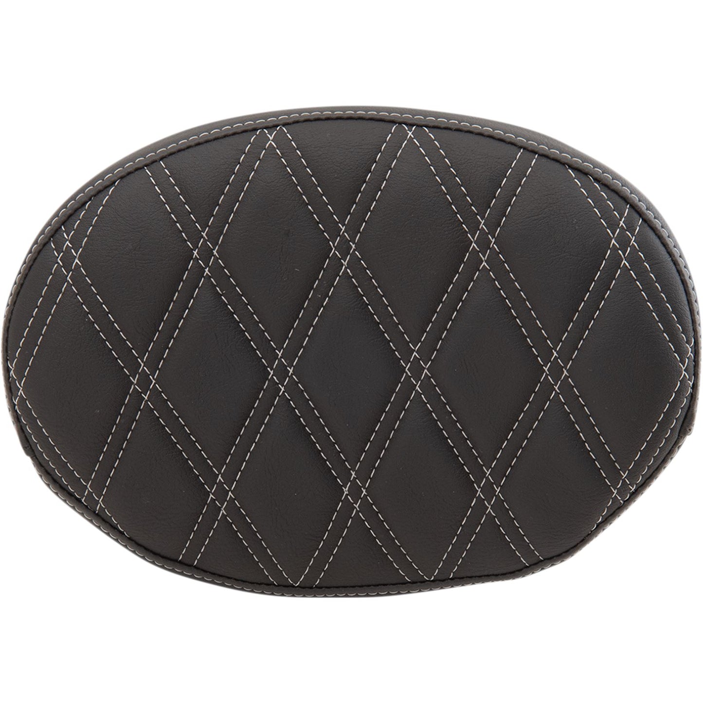 Drag Specialties Backrest Pad - Oval - Double Diamond - Silver Thread 0822-0429_1011675