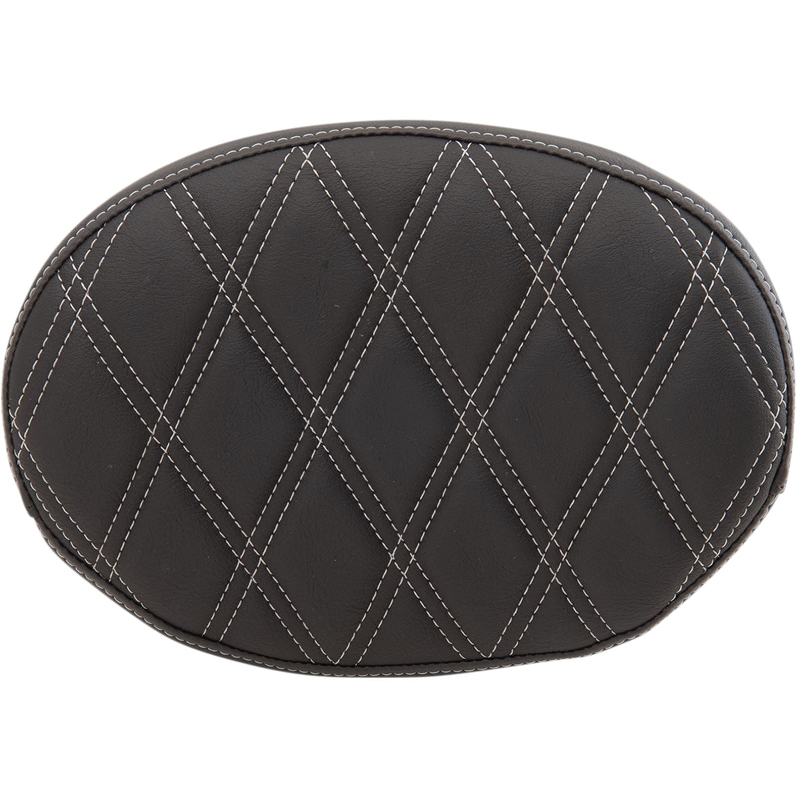 Drag Specialties Backrest Pad - Oval - Double Diamond - Silver Thread 0822-0429_1011675