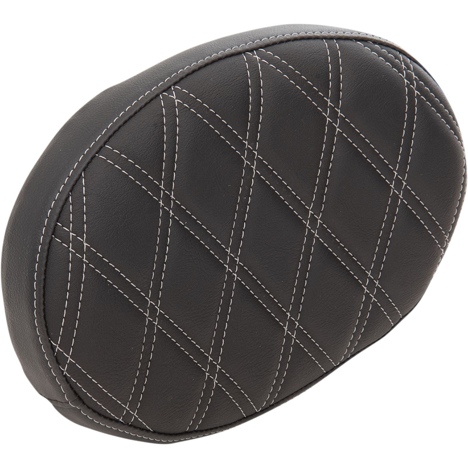 Drag Specialties Backrest Pad - Oval - Double Diamond - Silver Thread 0822-0429_1018424
