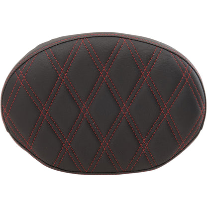 Drag Specialties Backrest Pad - Oval - Double Diamond - Red Thread 0822-0430_1018427
