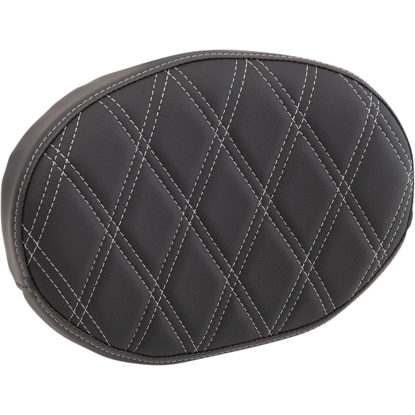 Drag Specialties Sissy Bar Pad - Double Diamond - Silver - Oval 0822-0447_1012495