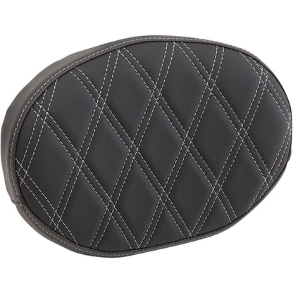 Drag Specialties Sissy Bar Pad - Double Diamond - Silver - Oval 0822-0447_1012495