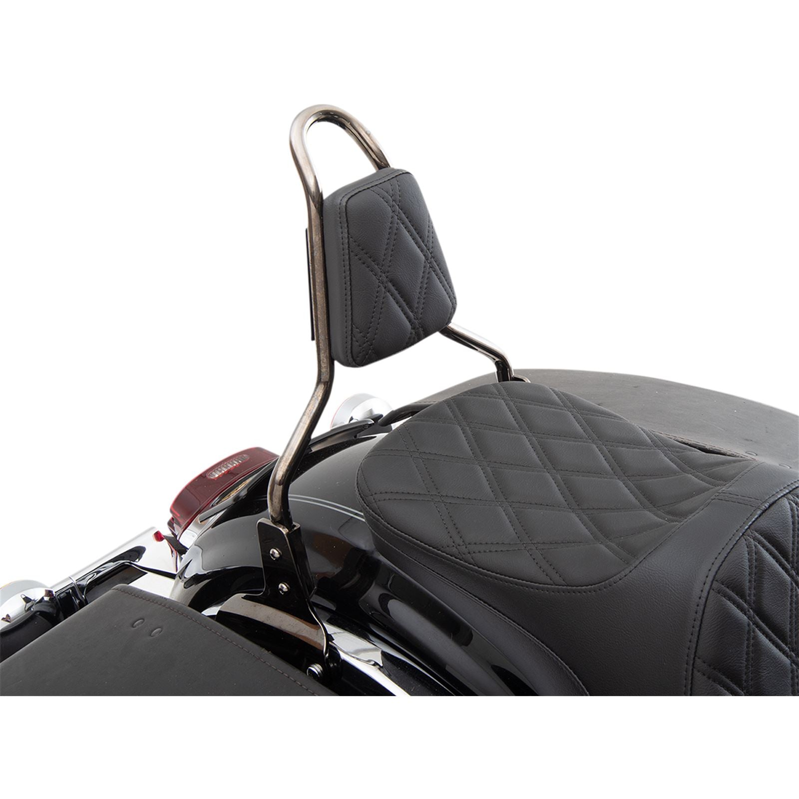 Drag Specialties Sissy Bar Pad - Double Diamond - Black - Tapered 0822-0449_1011735