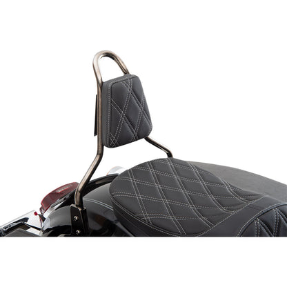 Drag Specialties Sissy Bar Pad - Double Diamond - Silver - Tapered 0822-0450_1012497