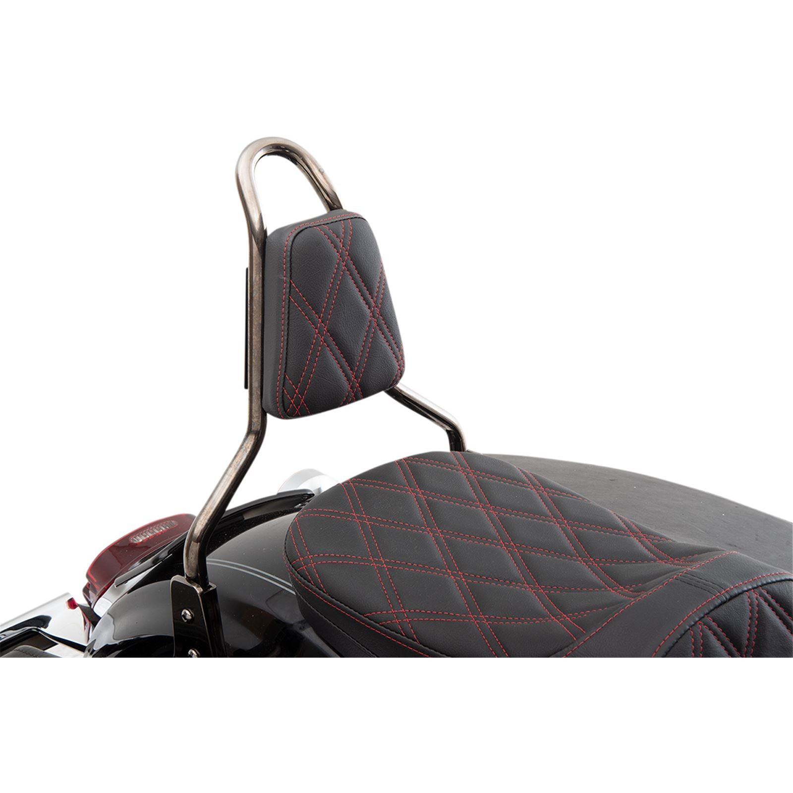 Drag Specialties Sissy Bar Pad - Double Diamond - Red - Tapered 0822-0451_1011712