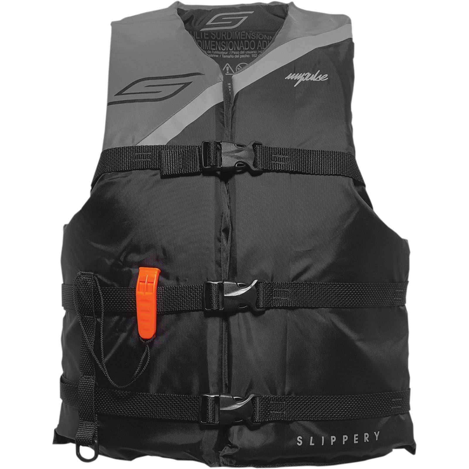 Slippery Impulse Life Vest - Black/Charcoal - Super L (40"-60") 3240-0943_1027273