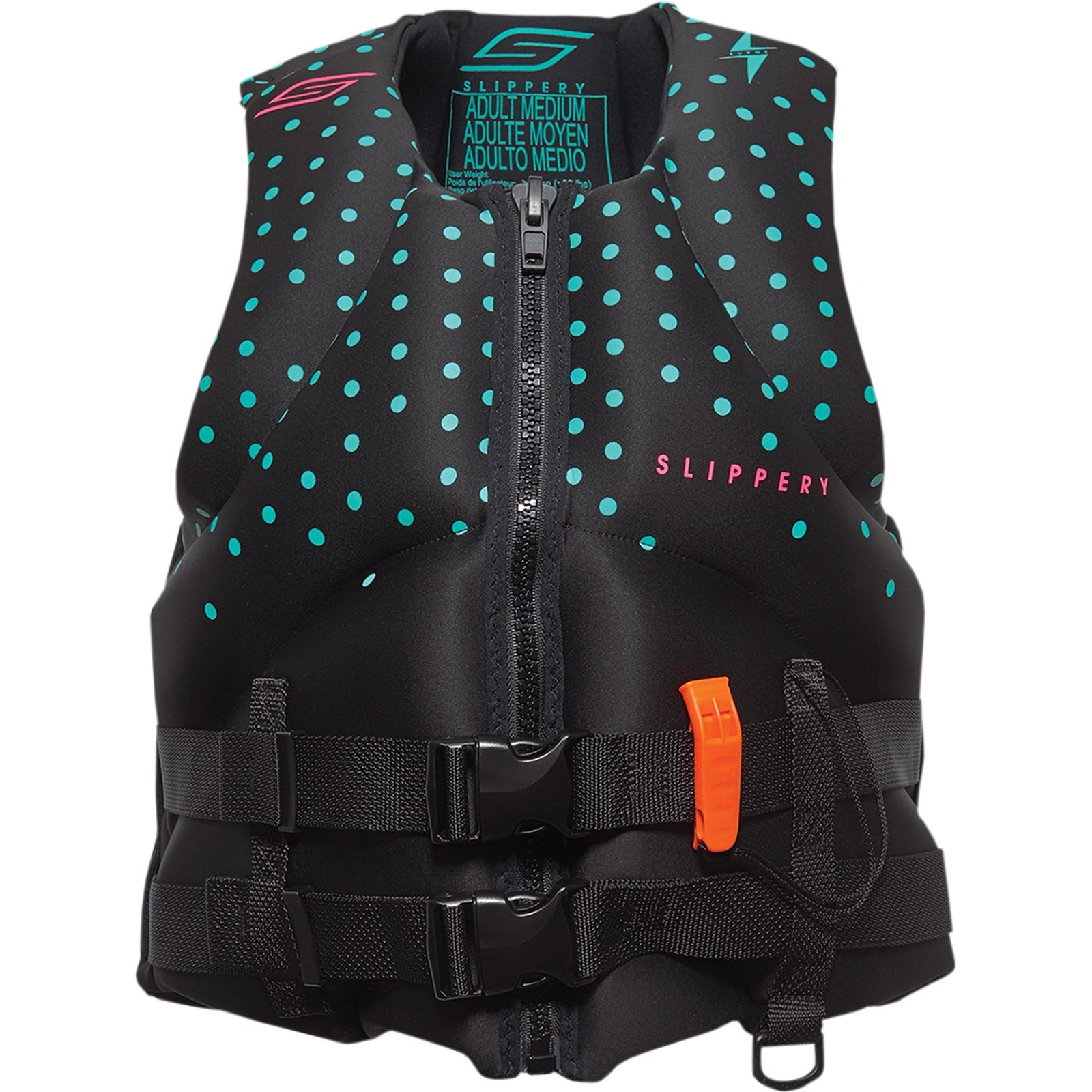 Slippery Women's Surge Neo Life Vest - Black/Mint - Small 3241-0140_1027276