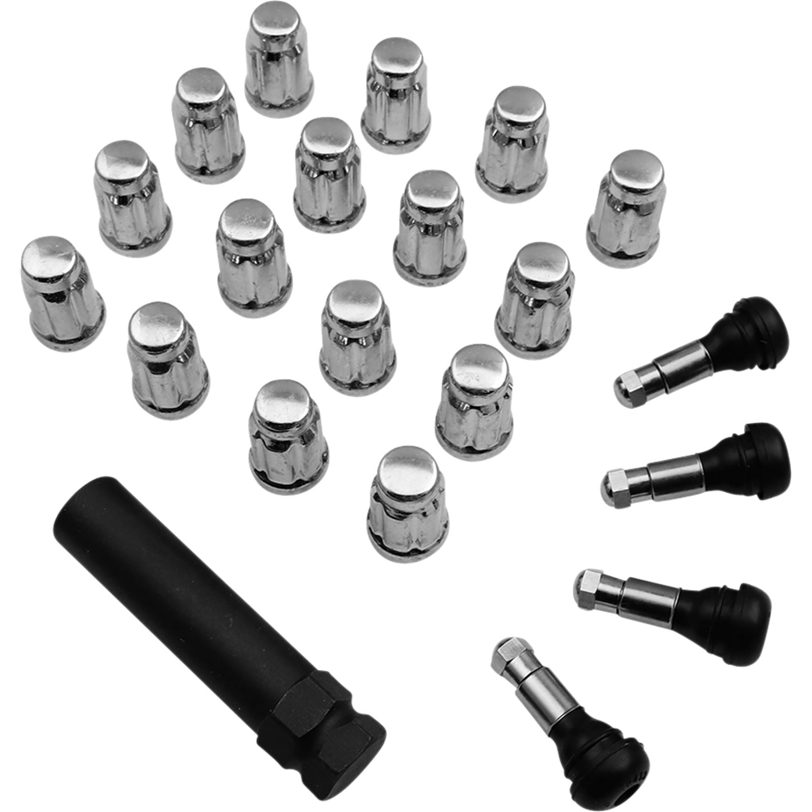 Moose Offroad Lug Nut - Splined - 3/8" - Chrome - 16/Pack 0223-0222_1030329
