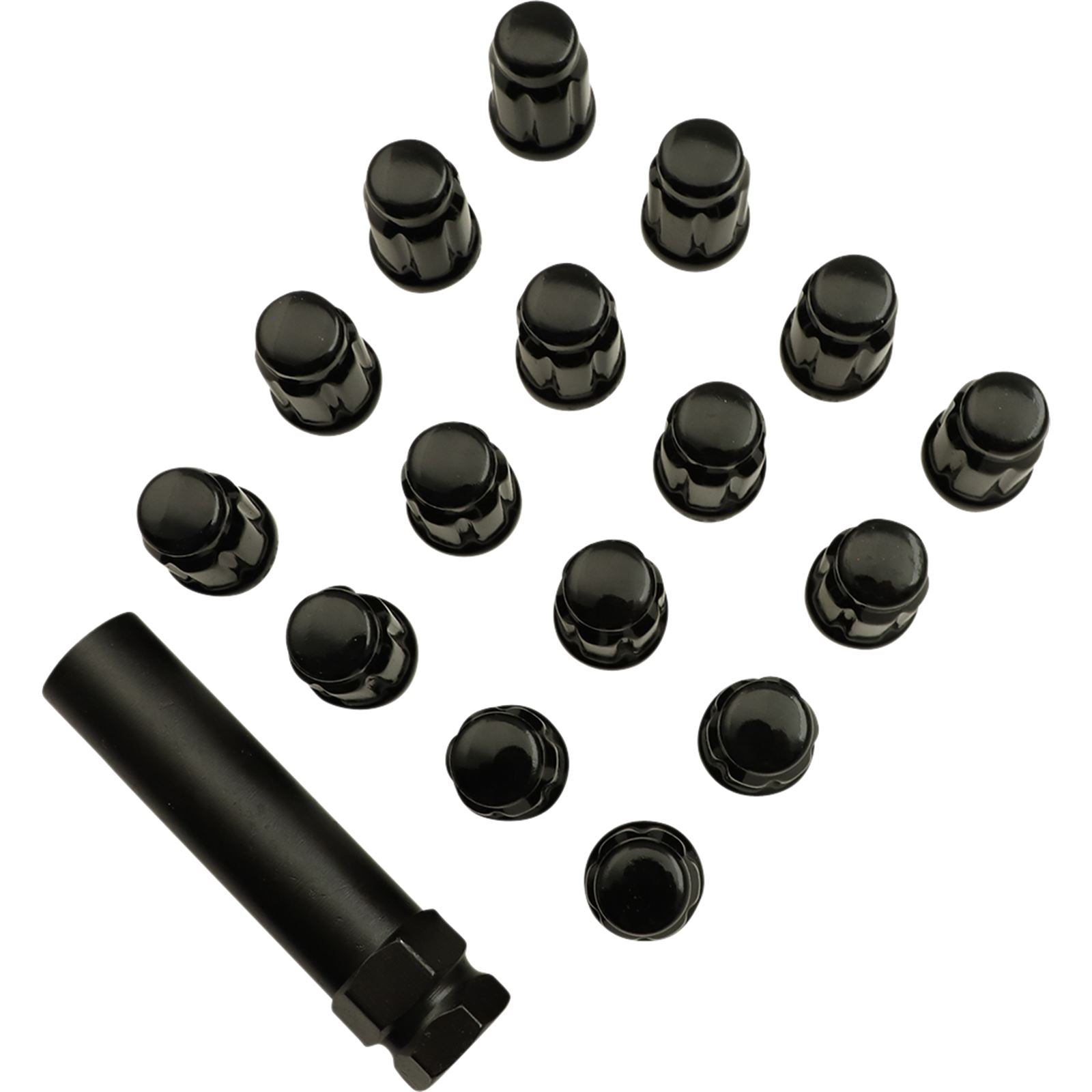 Moose Offroad Lug Nut - Splined - 3/8" - Black - 16/Pack [MPN: 0223-0223]_1030330