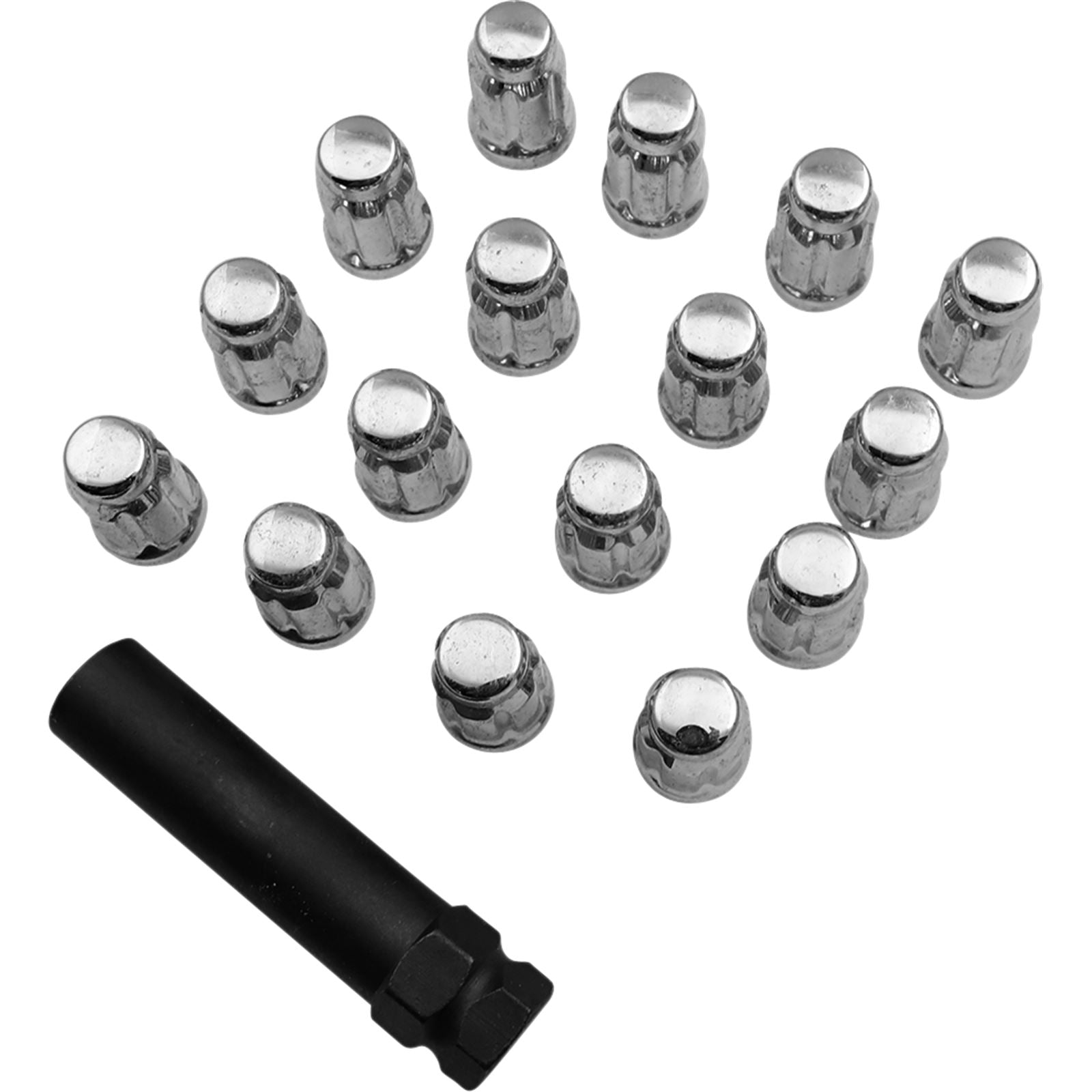Moose Offroad Lug Nut - Splined - 12 mm x 1.25 - Chrome - 16/Pack 0223-0224_1030331