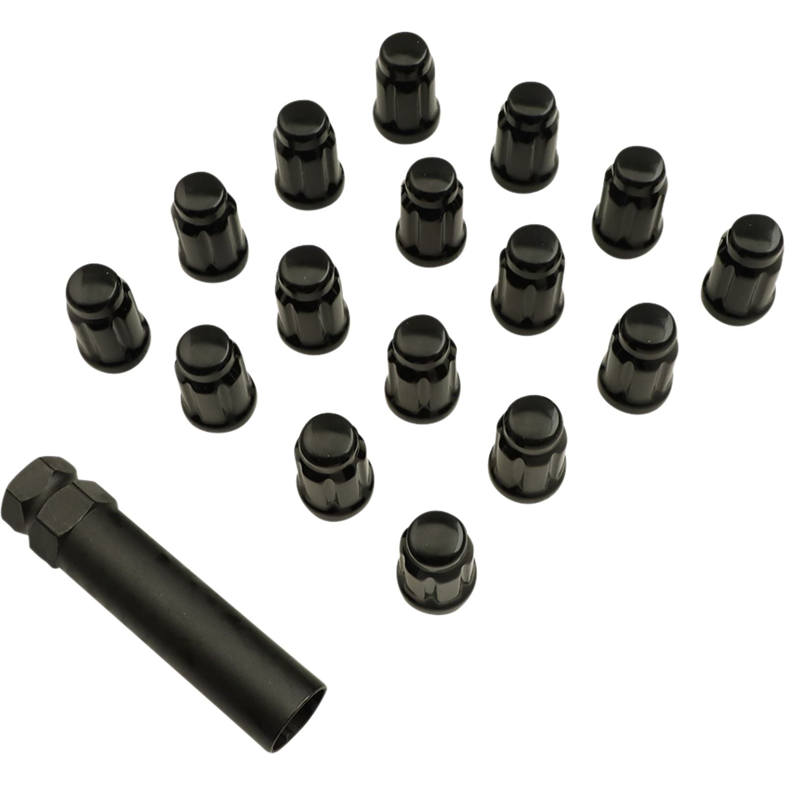 Moose Offroad Lug Nut - Splined - 12 mm x 1.25 - Black - 16/Pack [MPN: 0223-0225]_1030332