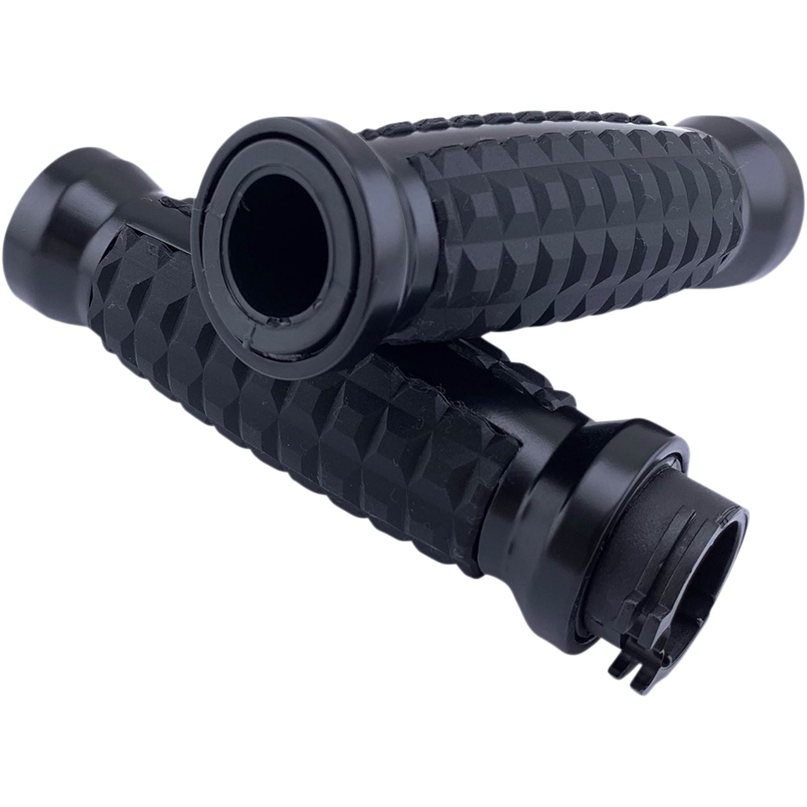 Drag Specialties Matte Black Grenade Grips for '82+ 0630-2640_1030822