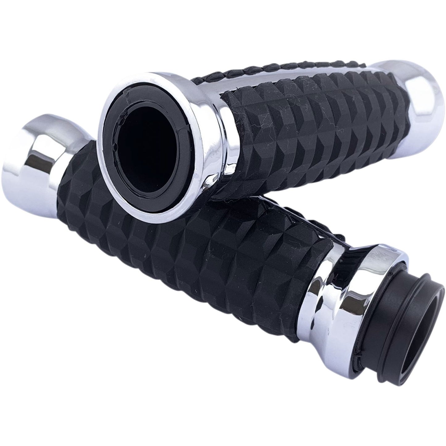 Drag Specialties Chrome Grenade Grips for TBW 0630-2641_1030823