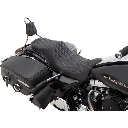 Drag Specialties Predator III 2- Up Seat - Double Diamond - Silver 0801-1305_1030948