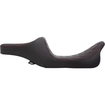 Drag Specialties Predator III 2- Up Seat - Double Diamond - Red - Vinyl - Reduced Reach 0801-1310_1030937
