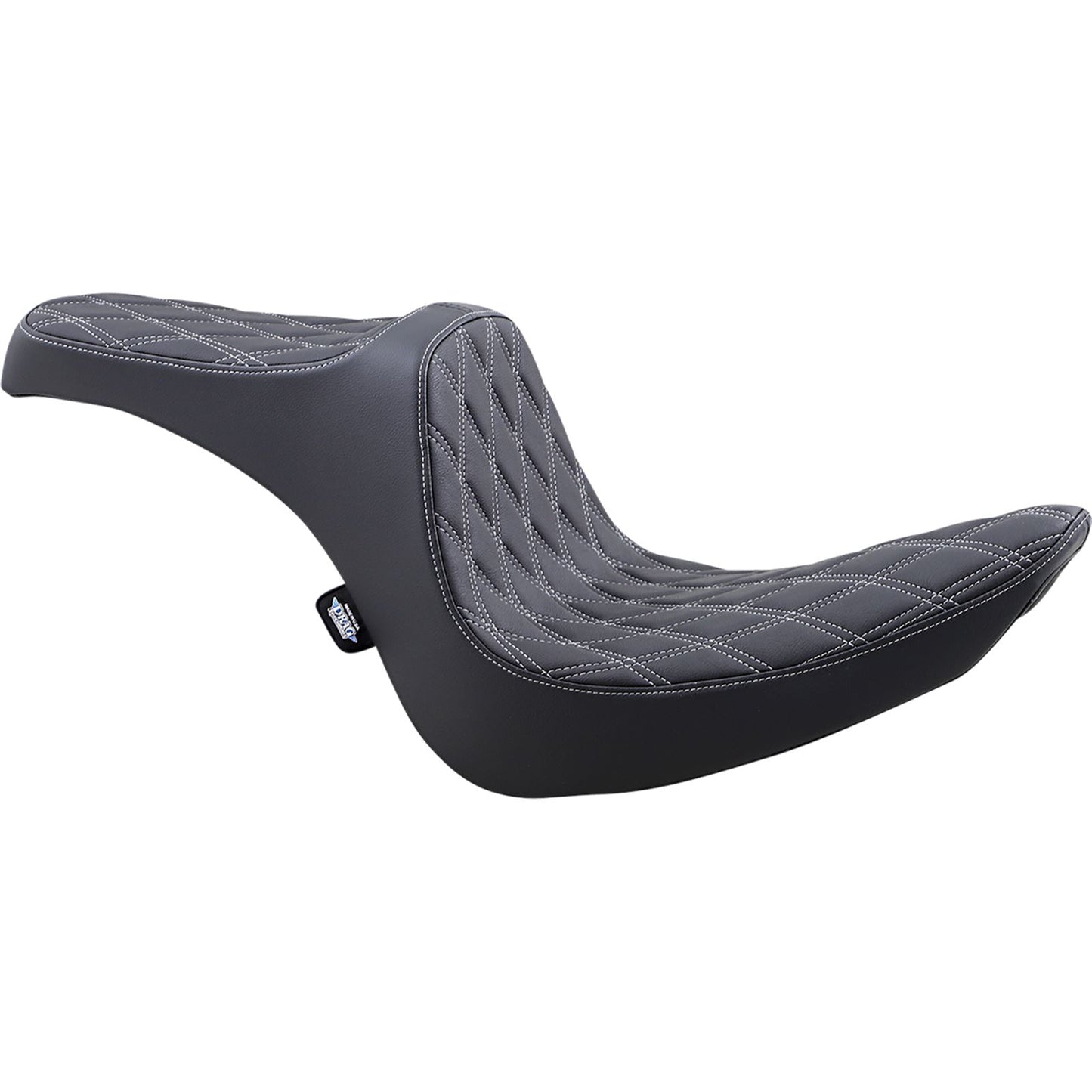 Drag Specialties Predator III Seat - Double Diamond - Silver Thread 0802-1439_1030914