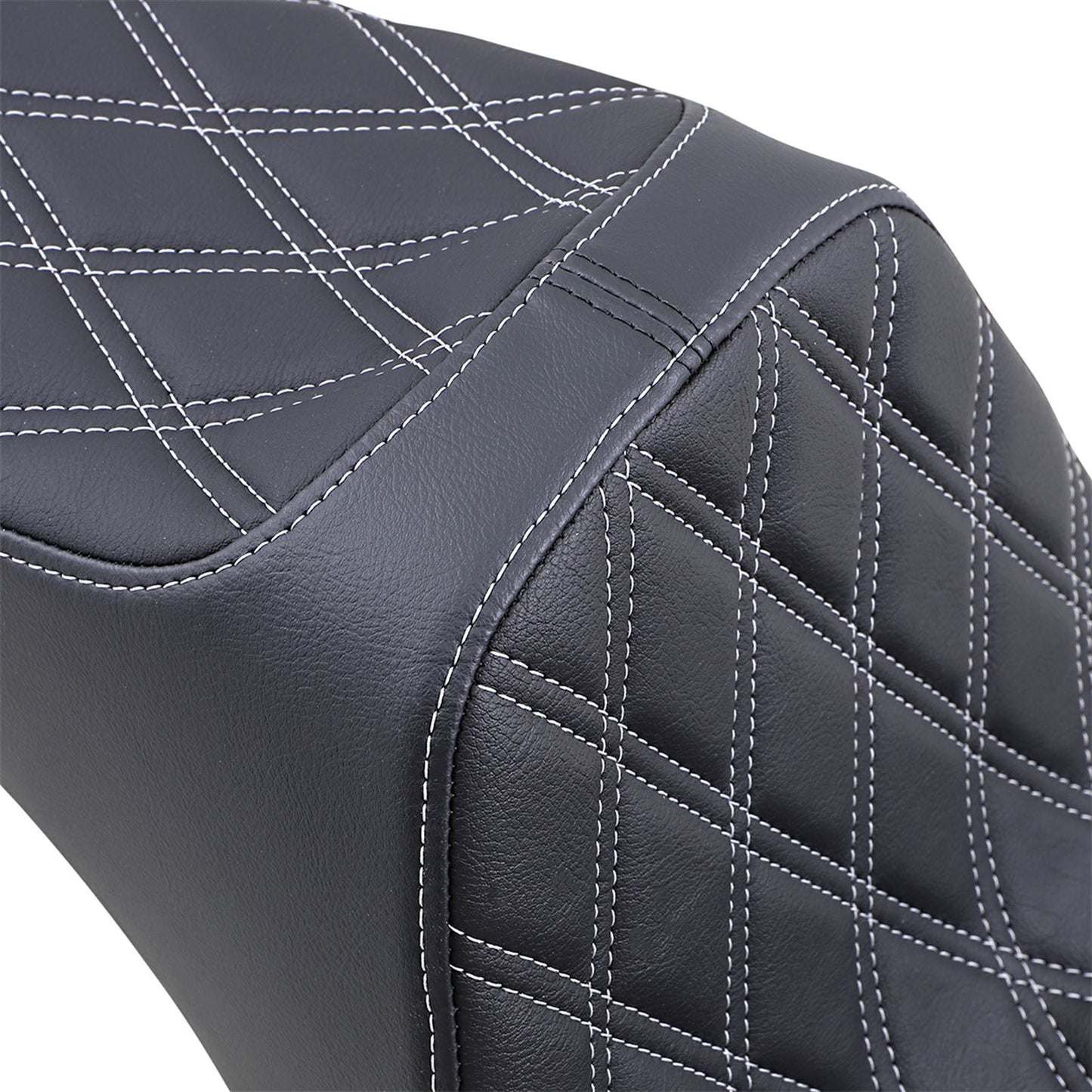 Drag Specialties Predator III Seat - Double Diamond - Silver Thread 0802-1439_1030915