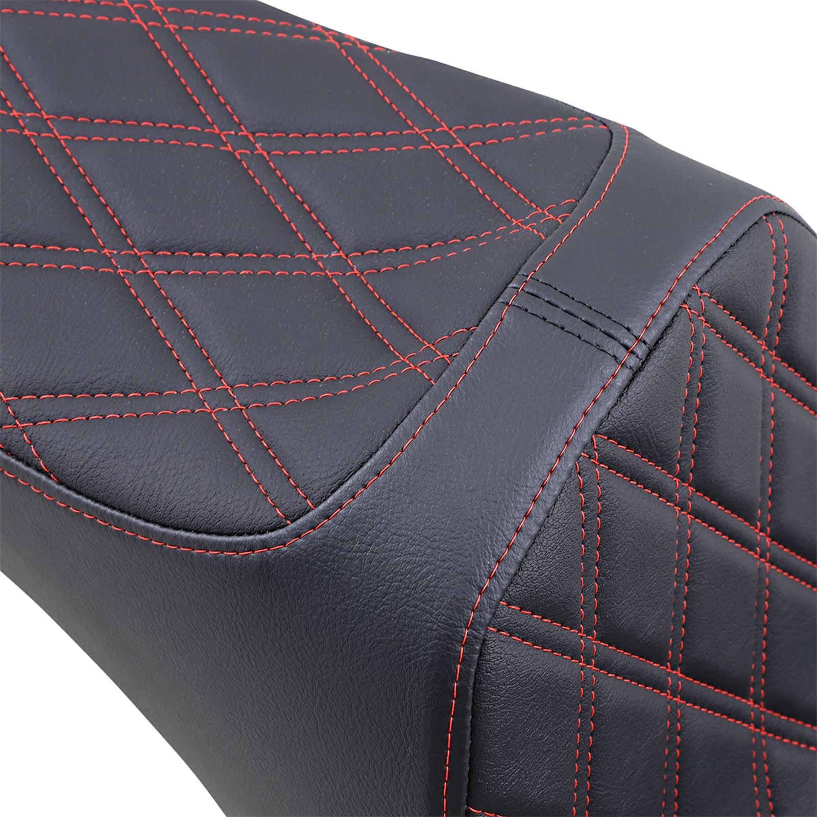 Drag Specialties Predator III Seat - Double Diamond - Red Thread 0802-1440_1030917
