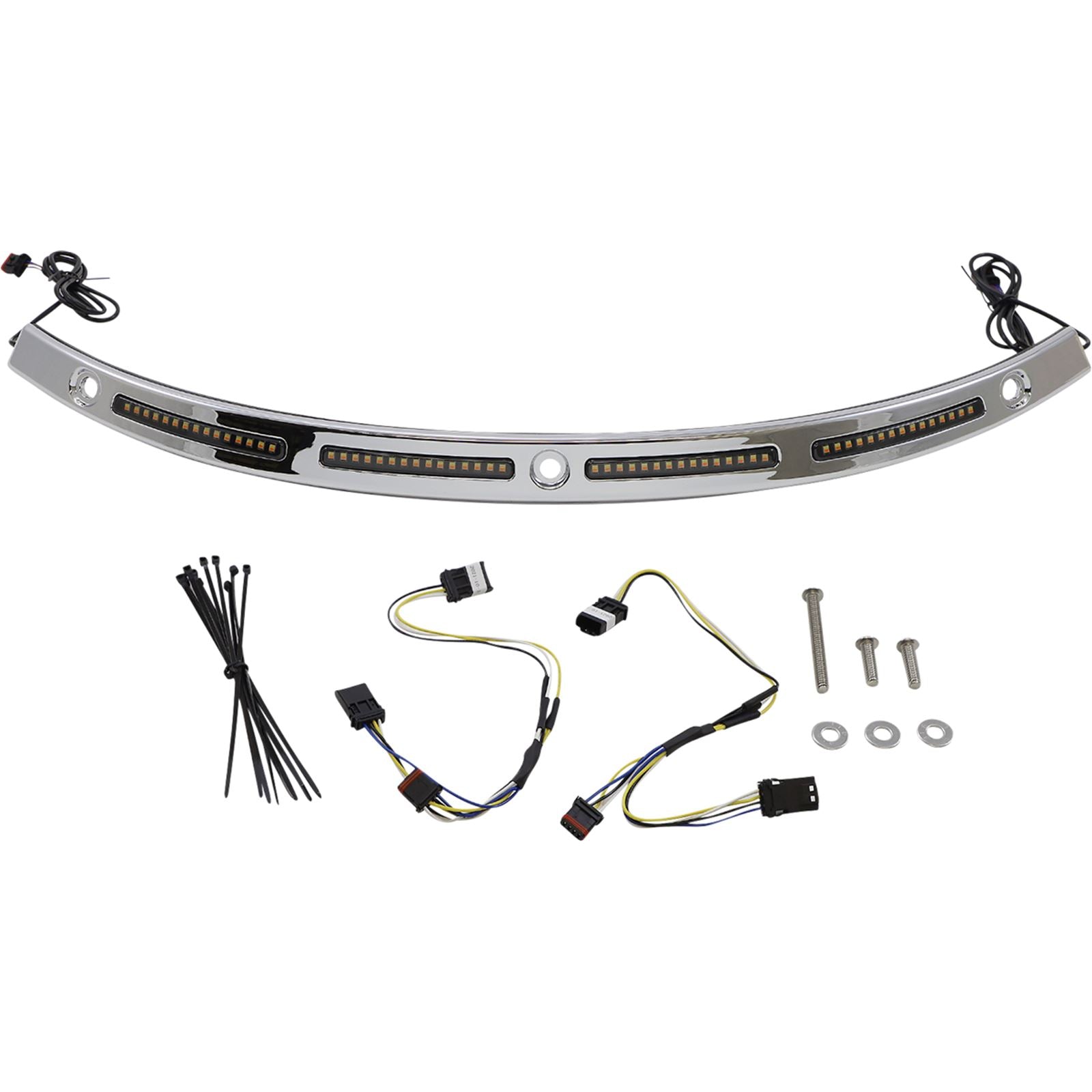 Custom Dynamics Windshield Trim - Sequential Turn Signals - Chrome CD-WT2-SEQ-14-C_1090979