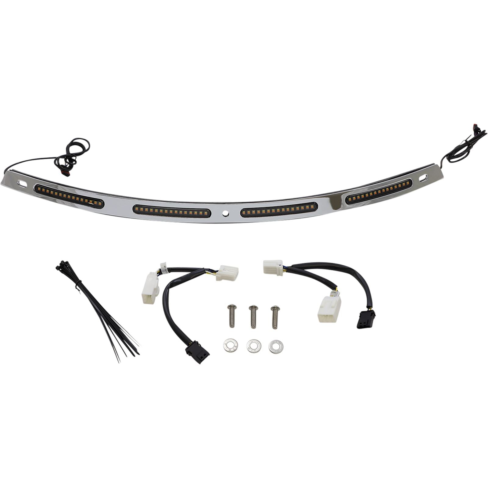 Custom Dynamics Windshield Trim - Sequential Turn Signals - Chrome CD-WT2-SEQ-01-C_1090908