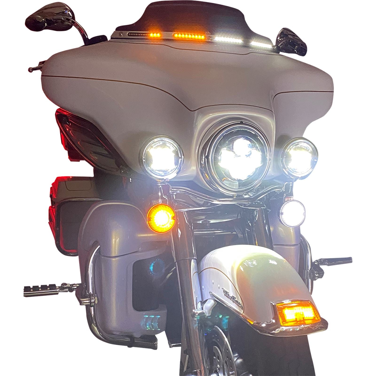 Custom Dynamics Windshield Trim - Sequential Turn Signals - Chrome CD-WT2-SEQ-05-C_1057022