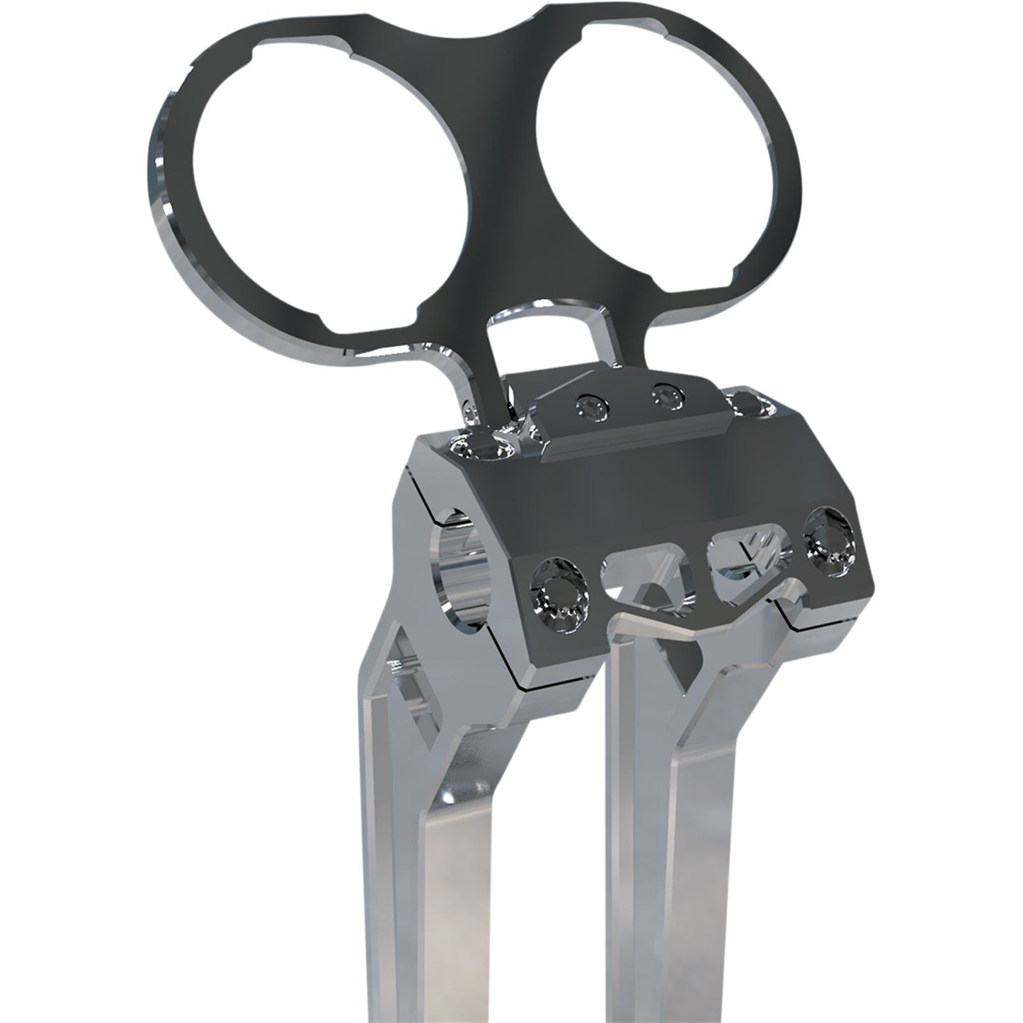 LA Choppers Gauge Mount - Dual - Raw for Dyna/Sportster [MPN: LA-7397-02R]_1057127