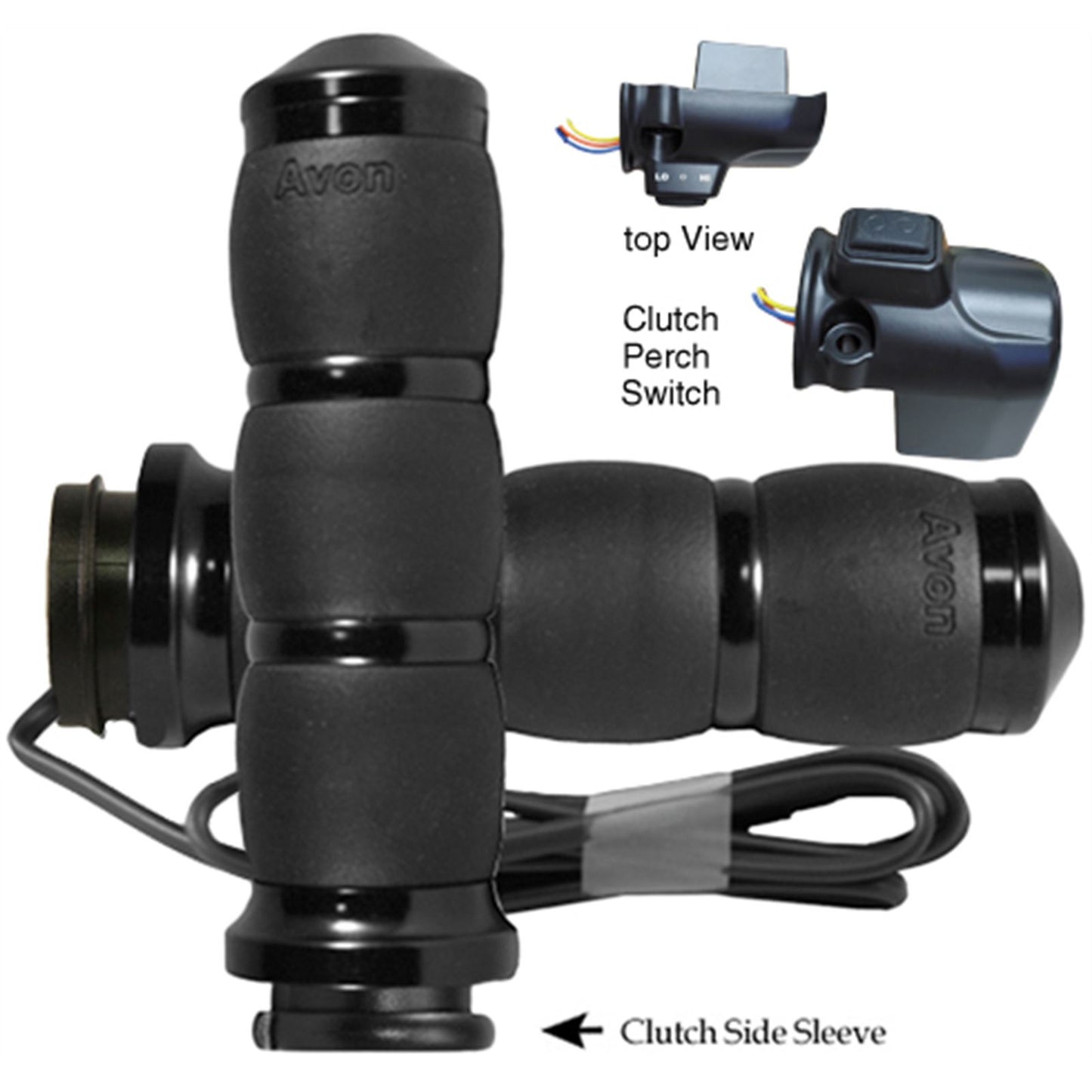 Avon Grips Velvet Air FBW Heated Grips for 15-UP FLTR - Black AIR-96-FLY-RHT_725784