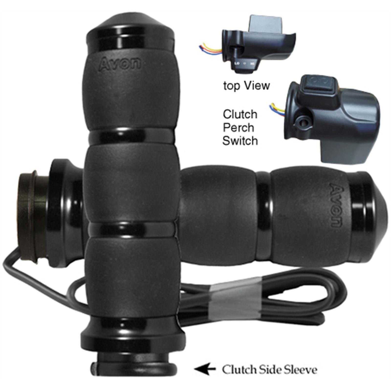 Avon Grips Velvet Air FBW Heated Grips for 15-UP FLTR - Black AIR-96-FLY-RHT_725784