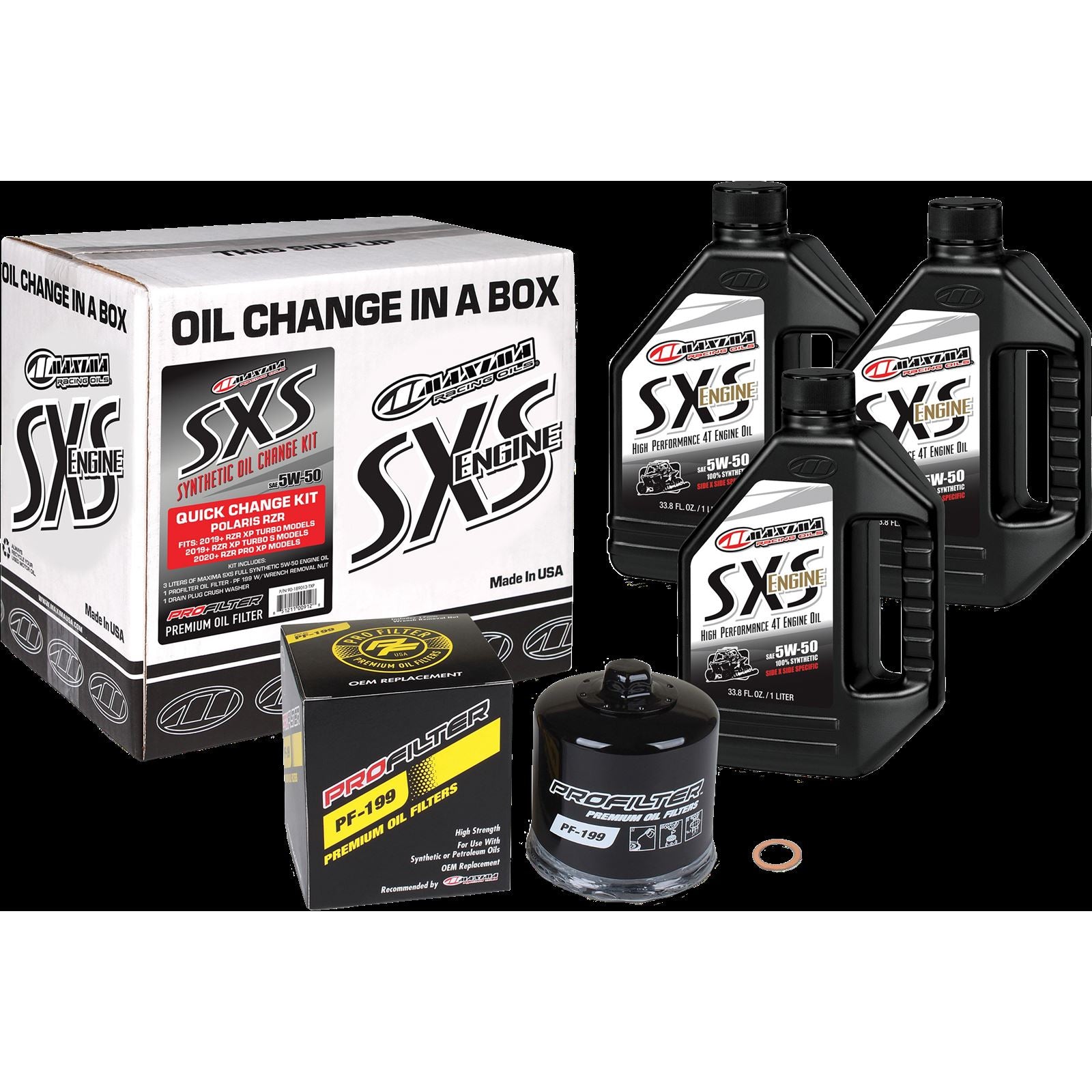 Maxima SXS Quick Change Kit 5W-50 Synt hetic w/ black filter 90-189013-TXP_729459