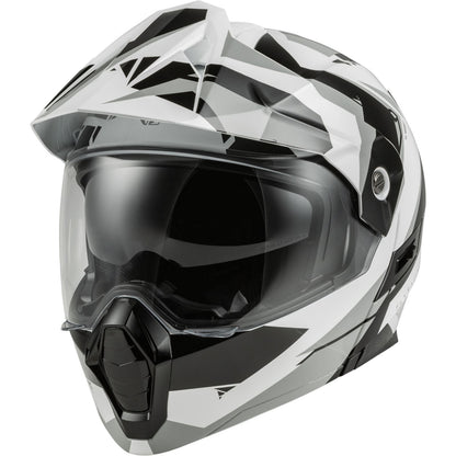 Fly Racing Odyssey Summit Helmet Black/White/Grey Large [MPN: 73-8334L]_728812