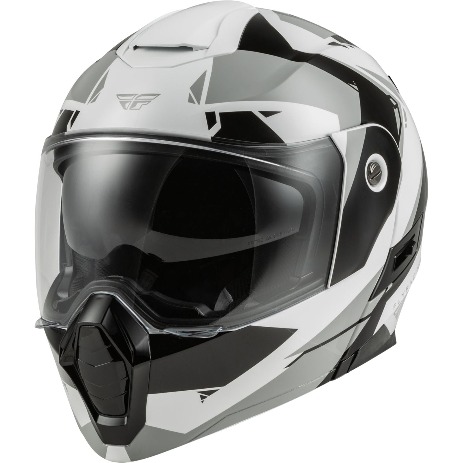 Fly Racing Odyssey Summit Helmet Black/White/Grey Large [MPN: 73-8334L]_728278