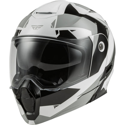 Fly Racing Odyssey Summit Helmet Black/White/Grey Large [MPN: 73-8334L]_728278