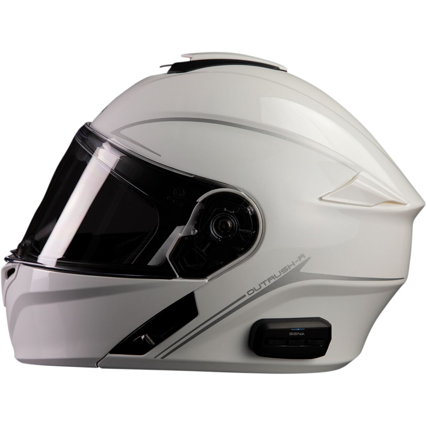 Sena Outrush R Flip-Up Helmet - Glossy White - Large OPEN BOX [MPN: OUTRUSHR-GW00L3]_1878474